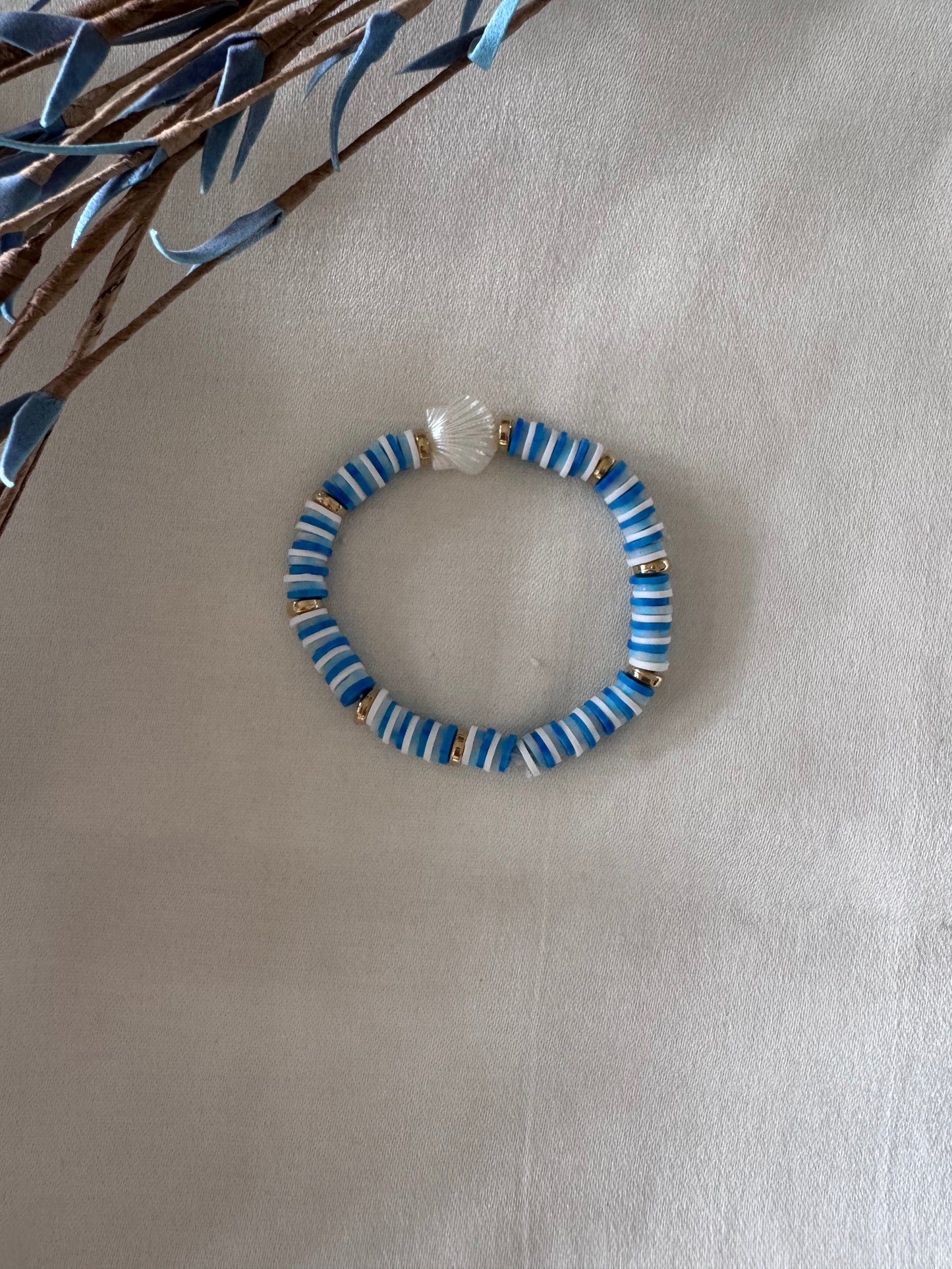 Blue shell bracelet